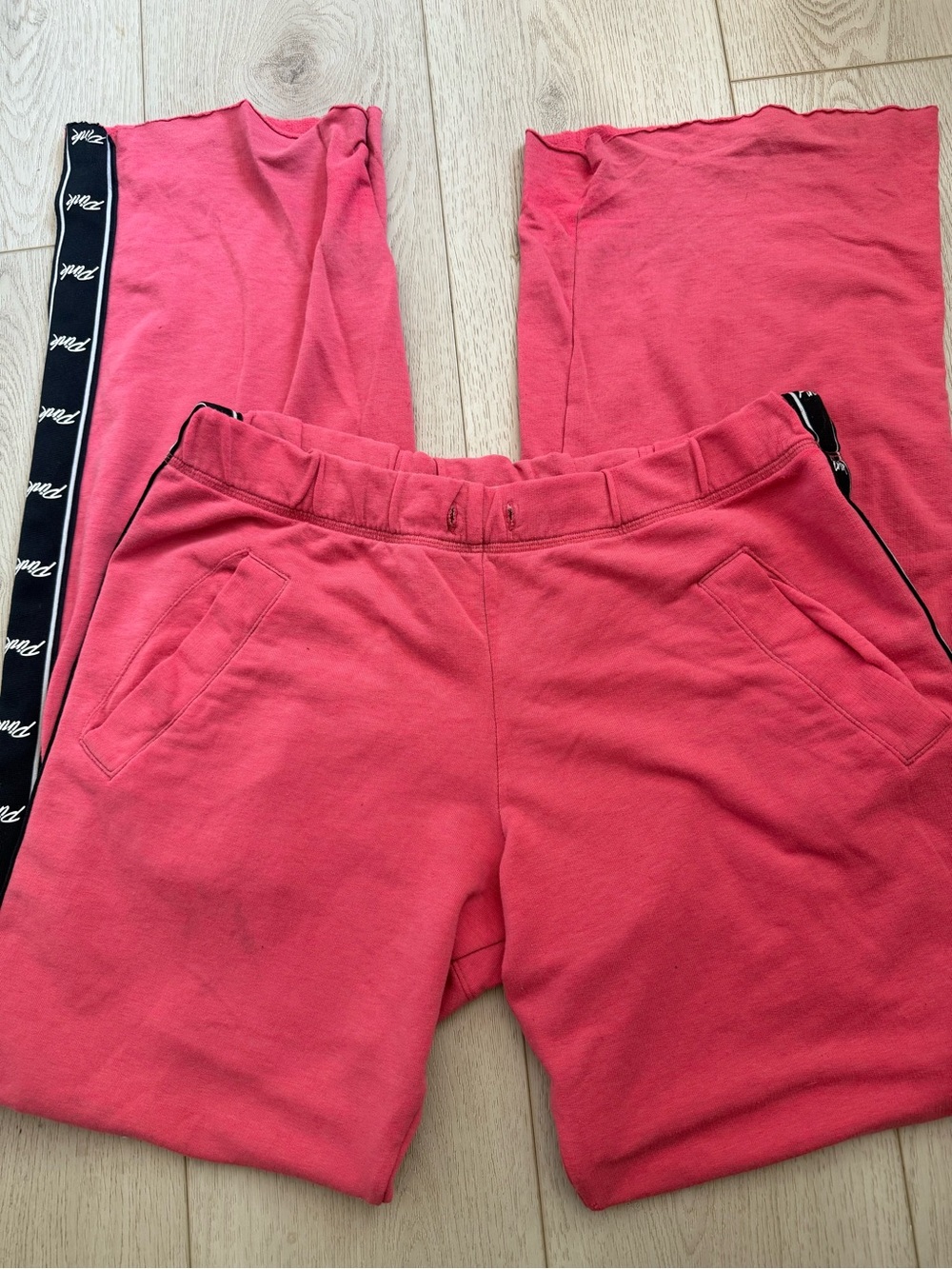 PINK Victoria's Secret Coral Pink Kids Sweatpants with Logo Side Tape